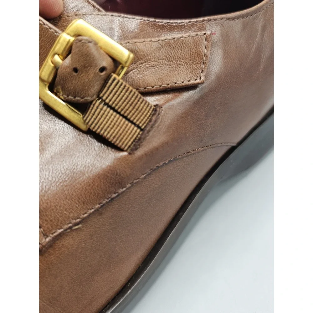 Etienne Aigner‎ Brown Monk Strap Buckle Shoes Loafers Womens 9 Garner
